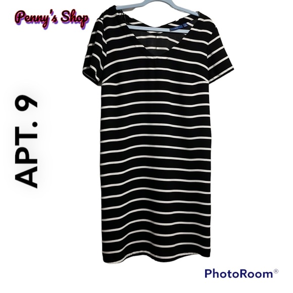 Medium APT 9 black and white shift dress - Picture 1 of 6